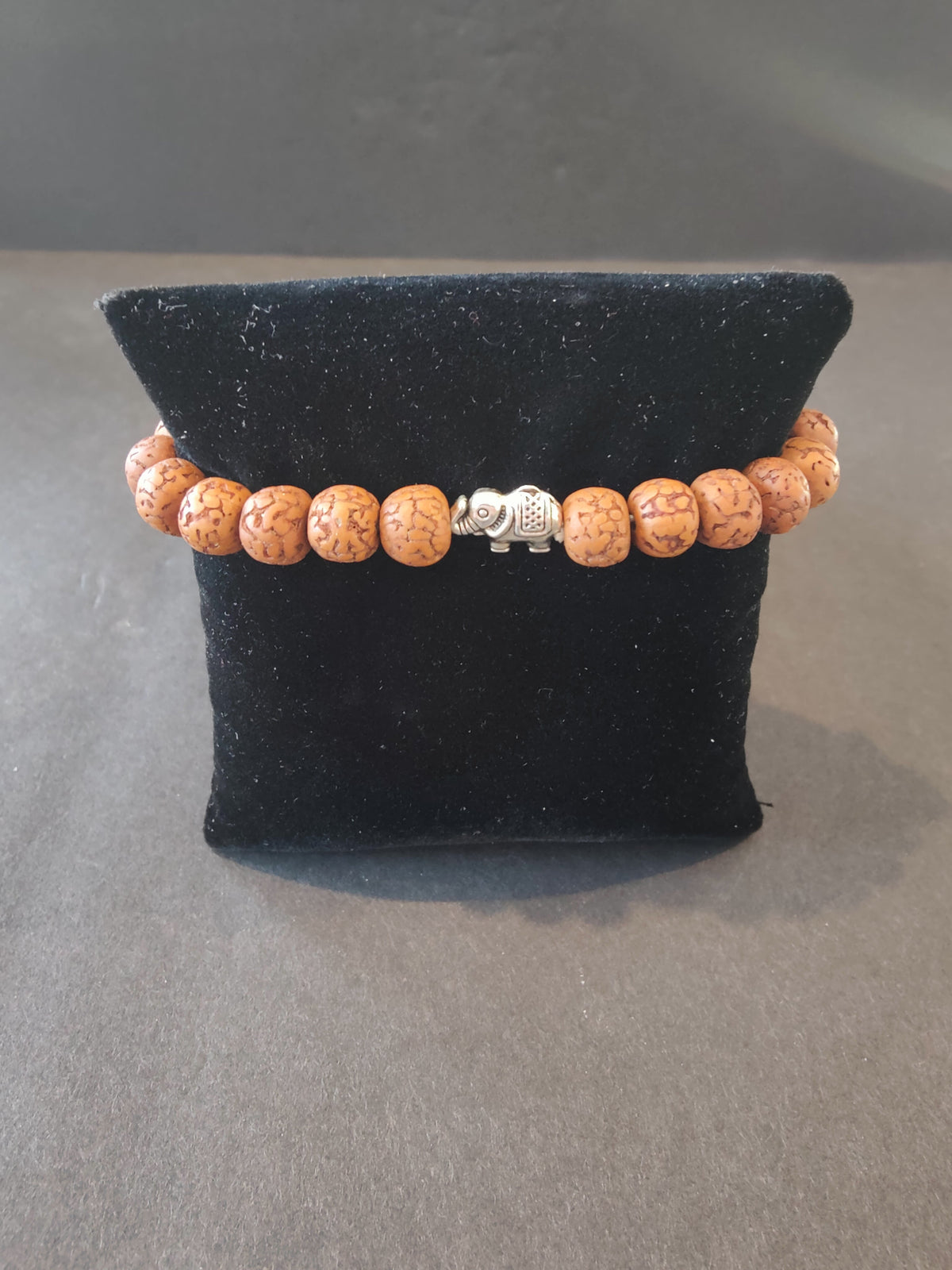 Rudraksha Seed Beaded Bracelet with Elephant Charms