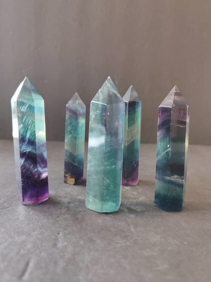 Polished Multi-Color Fluorite Tower 3"