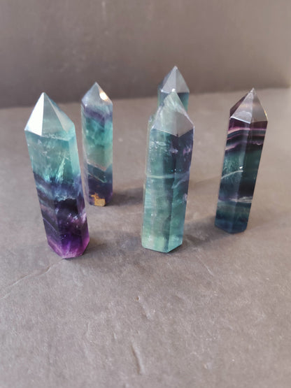 Polished Multi-Color Fluorite Tower 3"