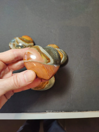 Polychrome Jasper Carved & Polished Heart