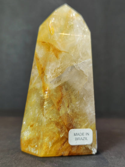 Golden Healer (Hematoid) Quartz Polished Obelisk Tower Sculpture
