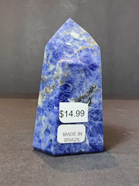 Sodalite Polished Obelisk Tower Sculpture