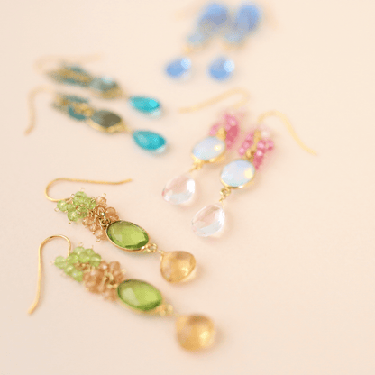 Bezel Cluster Earrings