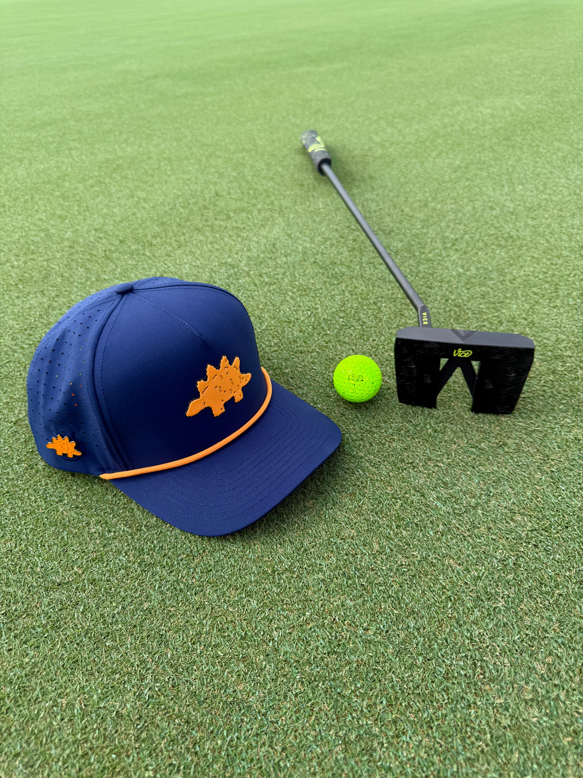 Dino Nugget Golf Hat | Snapback Cap | Built-in Magnetic Ball Marker Holder + Marker Included | Dinosaur Chicken | Adjustable