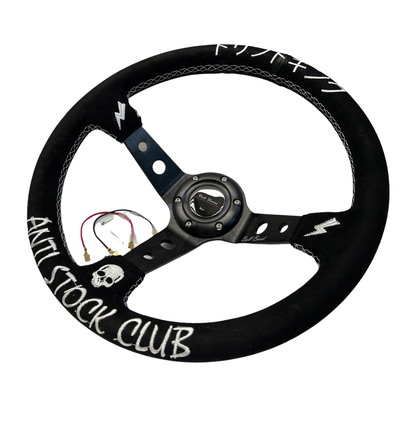 Short Hub Adapter + Suede Steering Wheel For 01-06 BMW 320 325 330 Z4 E90 E46H