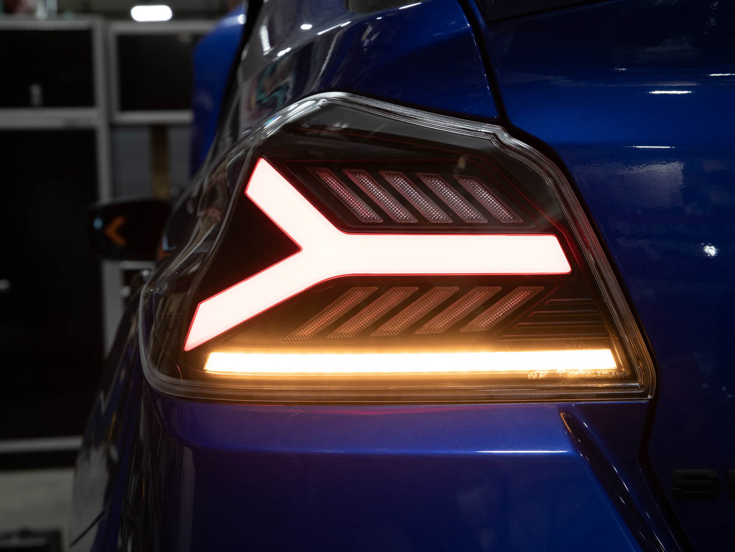 OLM Y-Spec LED Taillights (Smoke Lens  White Optic) - 2015-2021 WRX / STI