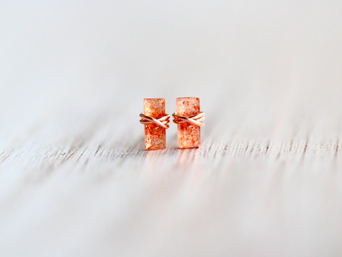 Baguette Studs - Sunstone