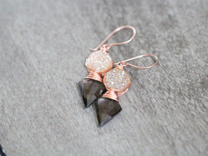 Compass Earrings - Smoky