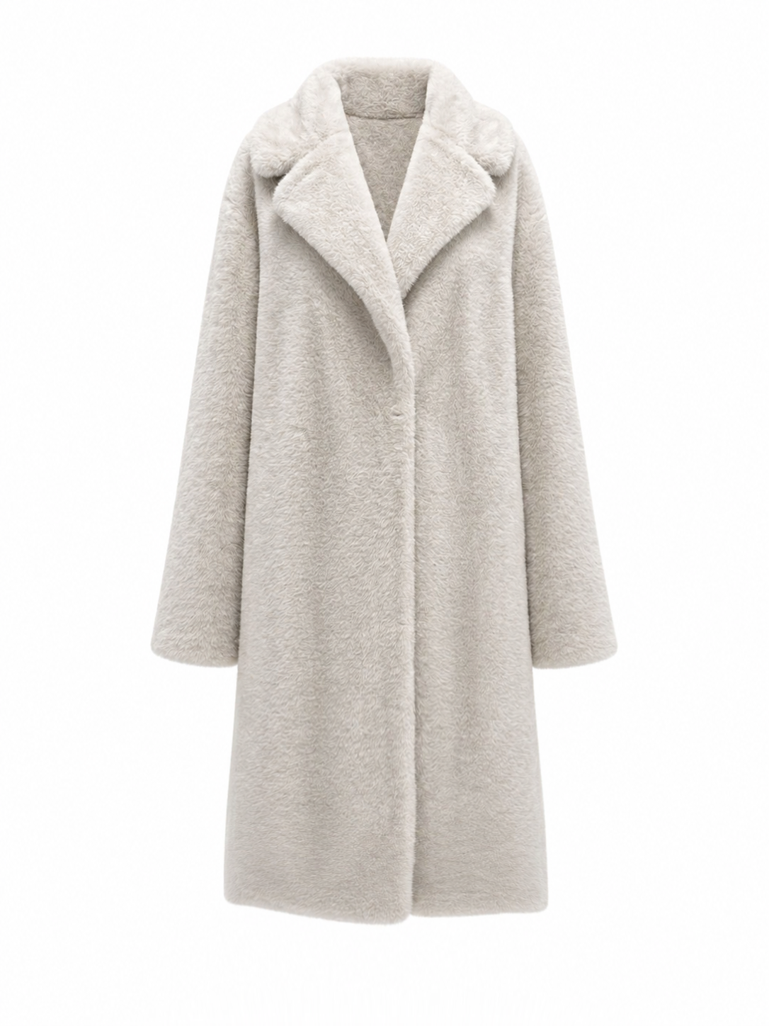 Eden Faux Mink Effect Fur Coat in Ivory