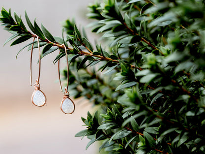Linear Druzy Drops - Cottontail