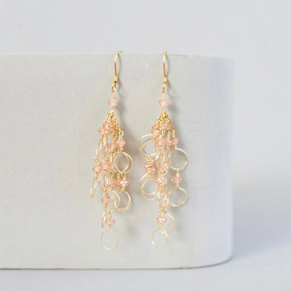 Pearl Chain Loop Earrings