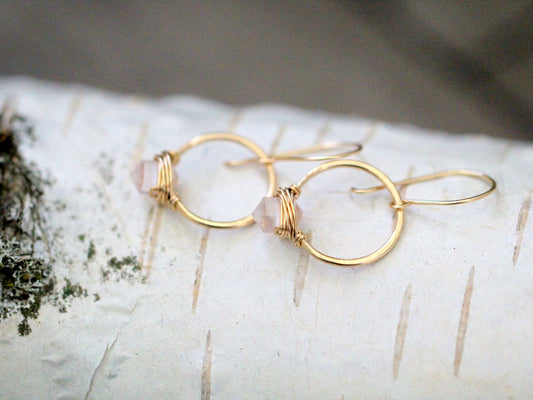 Pike Hoops - Rose Quartz