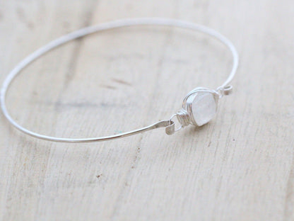 Moonstone Bezel Wrapped Bracelet