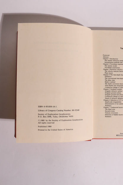 The Generalized Reciprocal Method of Seismic Refraction Interpretation – Derecke Palmer – 1980 SEG