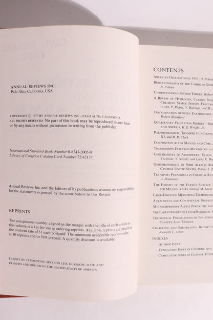 Annual Review of Earth and Planetary Sciences, Volume 5 (1977) — Geology, Moon, Mars & Paleoclimate