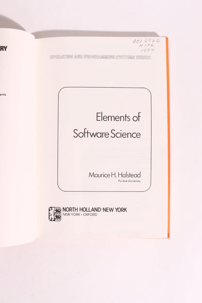 Elements of Software Science — Maurice H. Halstead, 1977 | Foundational Software Metrics & Programming Theory