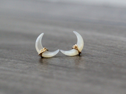 Moonbeam Studs - Mother of Pearl