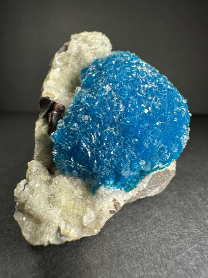 Cavansite with Stilbite on Matrix from Pune, Maharashtra, India