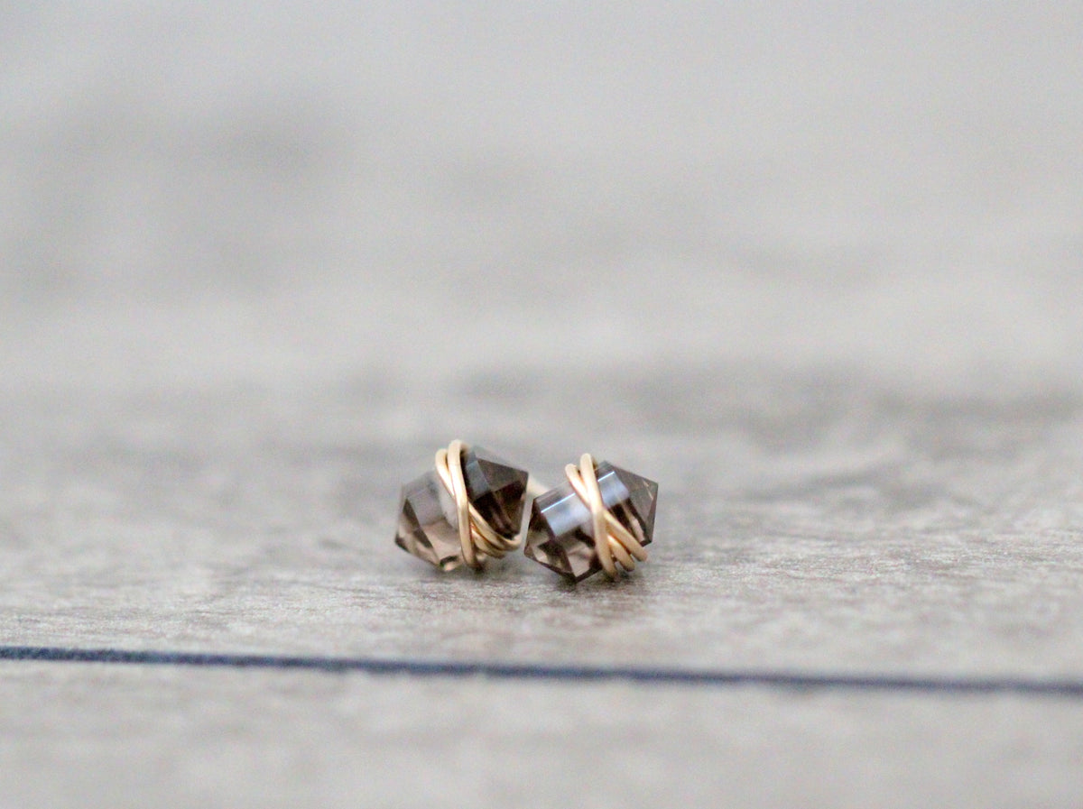 Pike Studs - Smoky Quartz