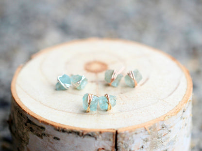 Comet Studs - Aquamarine