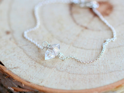 Herkimer Diamond Caged Bracelet - Chain