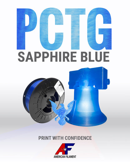 Filamento PCTG Azul Zafiro Transparente AF 1.75mm ¡Hecho en EE. UU.!