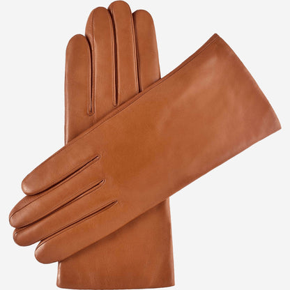 Isabella (cognac) - Italian lambskin leather gloves with cashmere lining & touchscreen feature — photo 1 of 10