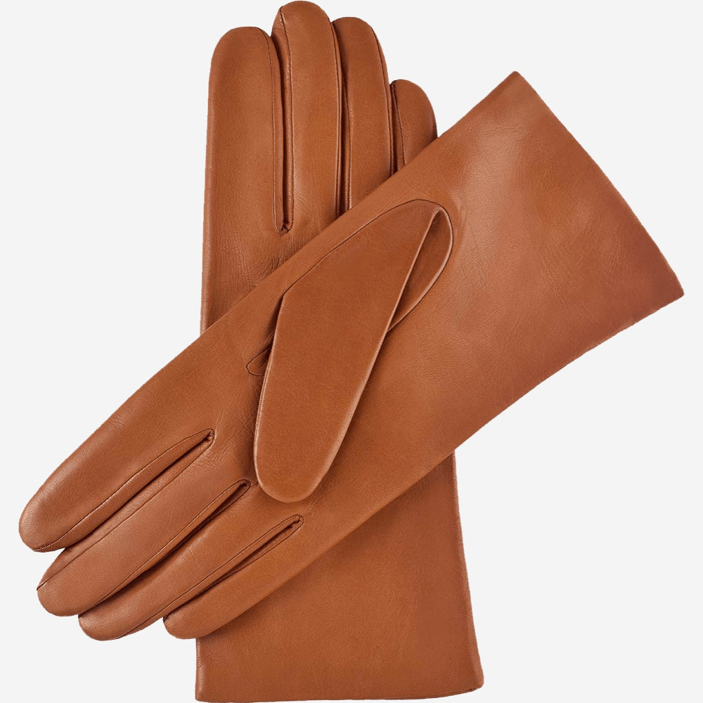 Isabella (cognac) - Italian lambskin leather gloves with cashmere lining & touchscreen feature — photo 3 of 10