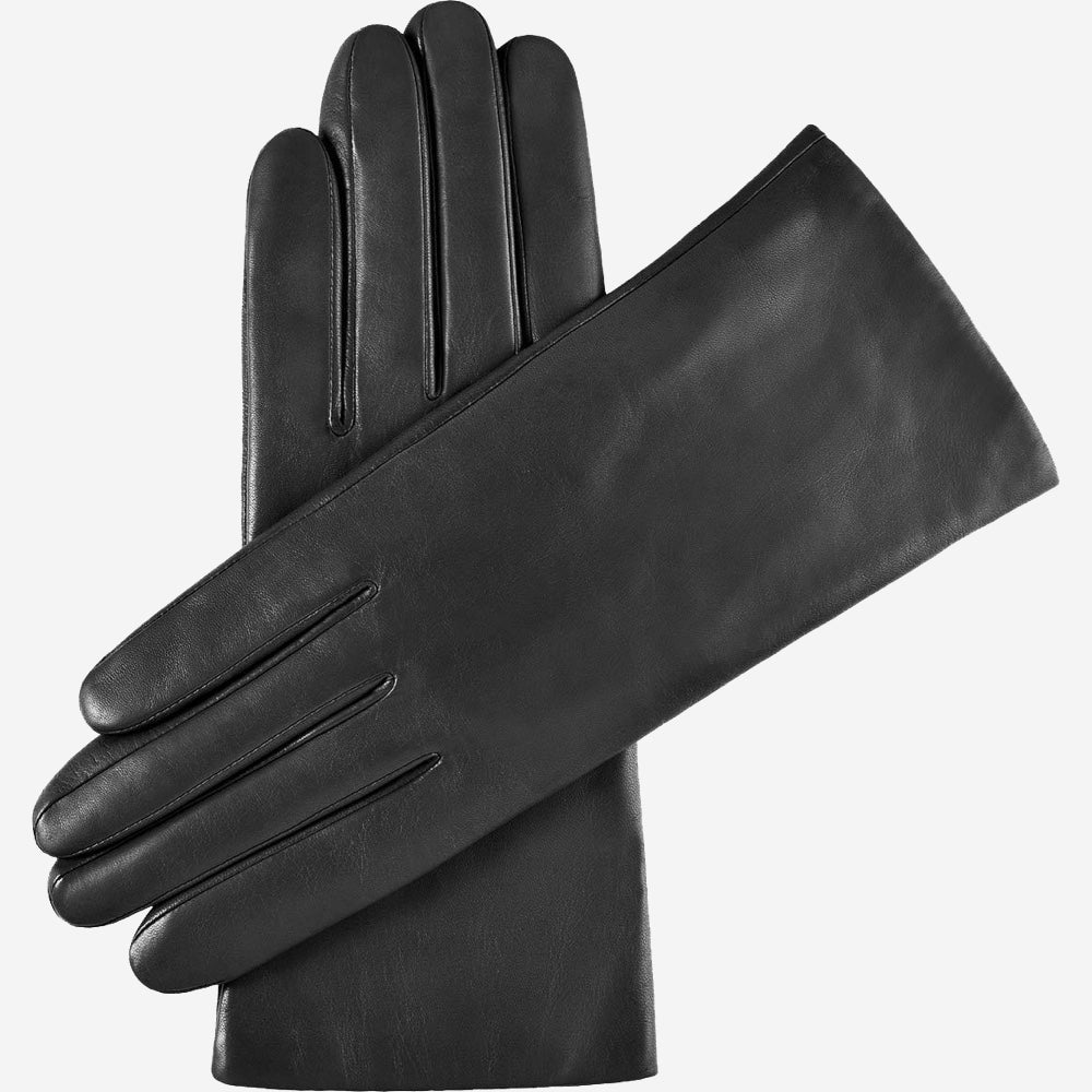Isabella (black) - Italian lambskin leather gloves with cashmere lining & touchscreen feature — photo 2 of 10