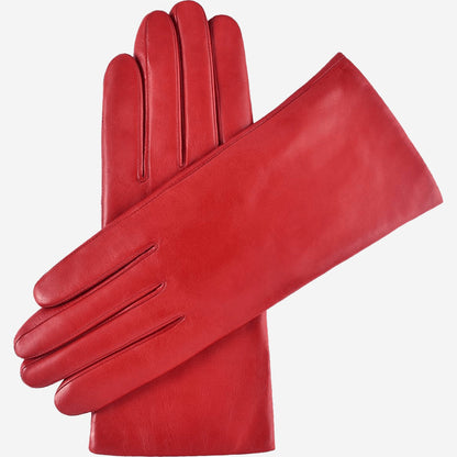 Isabella (red) - Italian lambskin leather gloves with cashmere lining & touchscreen feature — photo 1 of 10