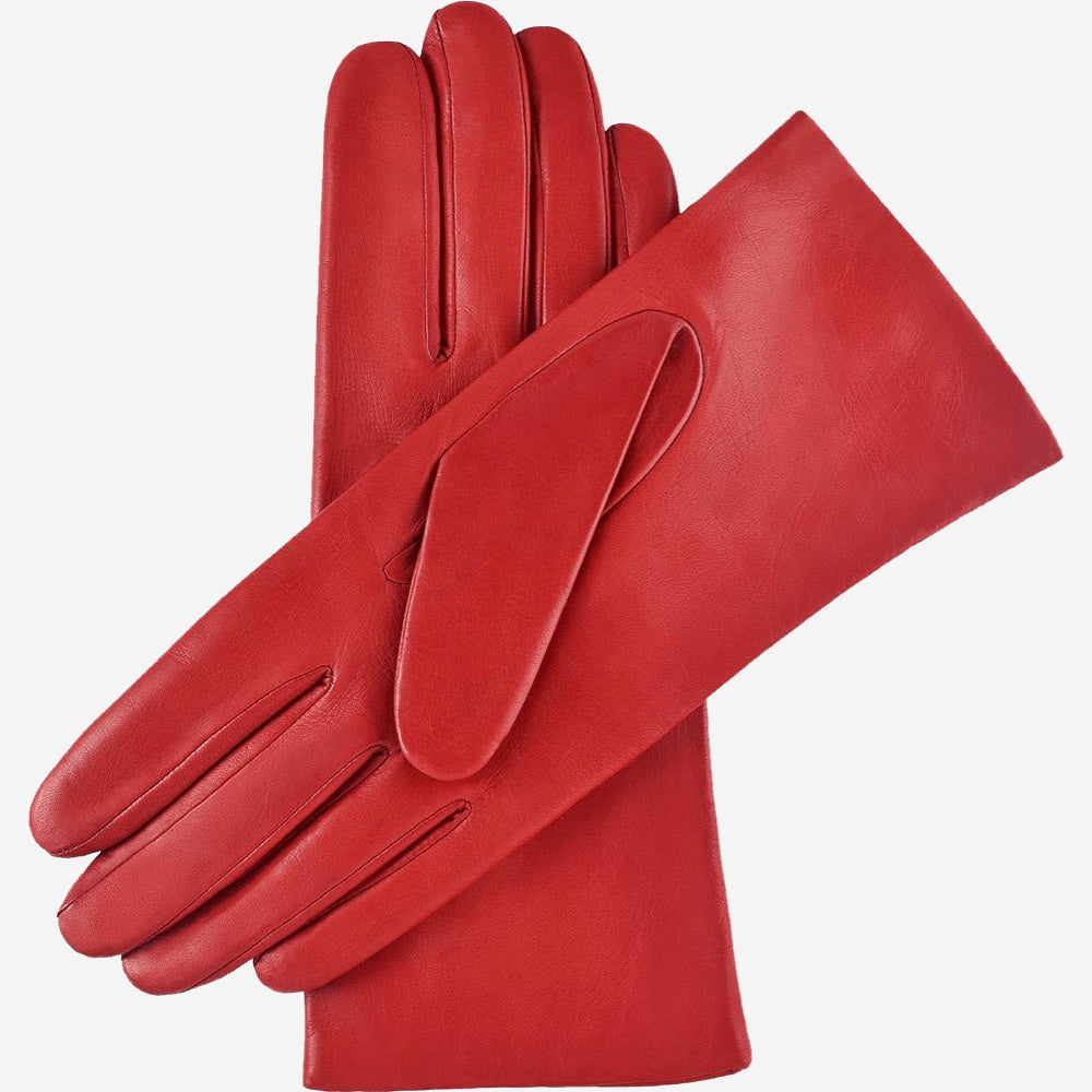 Isabella (red) - Italian lambskin leather gloves with cashmere lining — photo 3 of 10