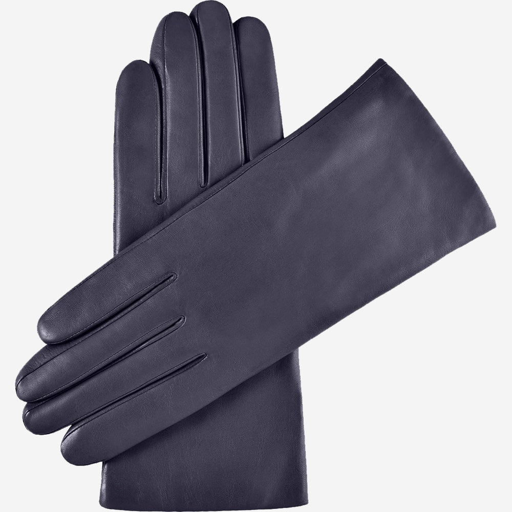 Isabella (navy) - Italian lambskin leather gloves with cashmere lining & touchscreen feature — photo 1 of 10