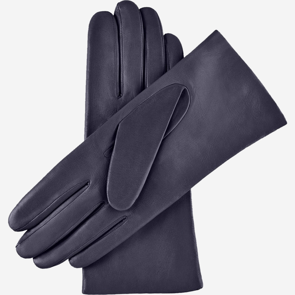 Isabella (navy) - Italian lambskin leather gloves with cashmere lining — photo 3 of 10