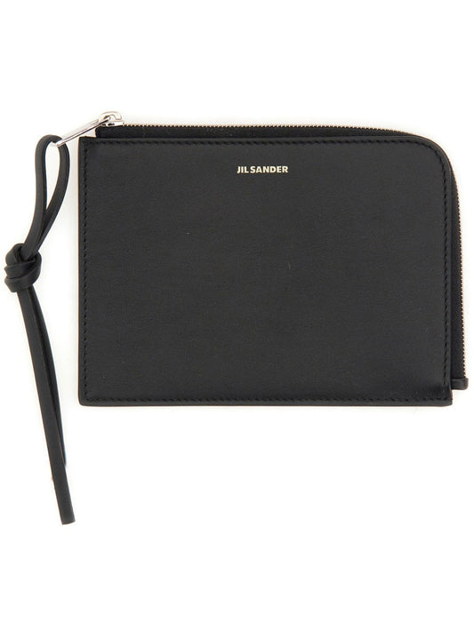 JIL SANDER Mini Leather Wallet with Logo