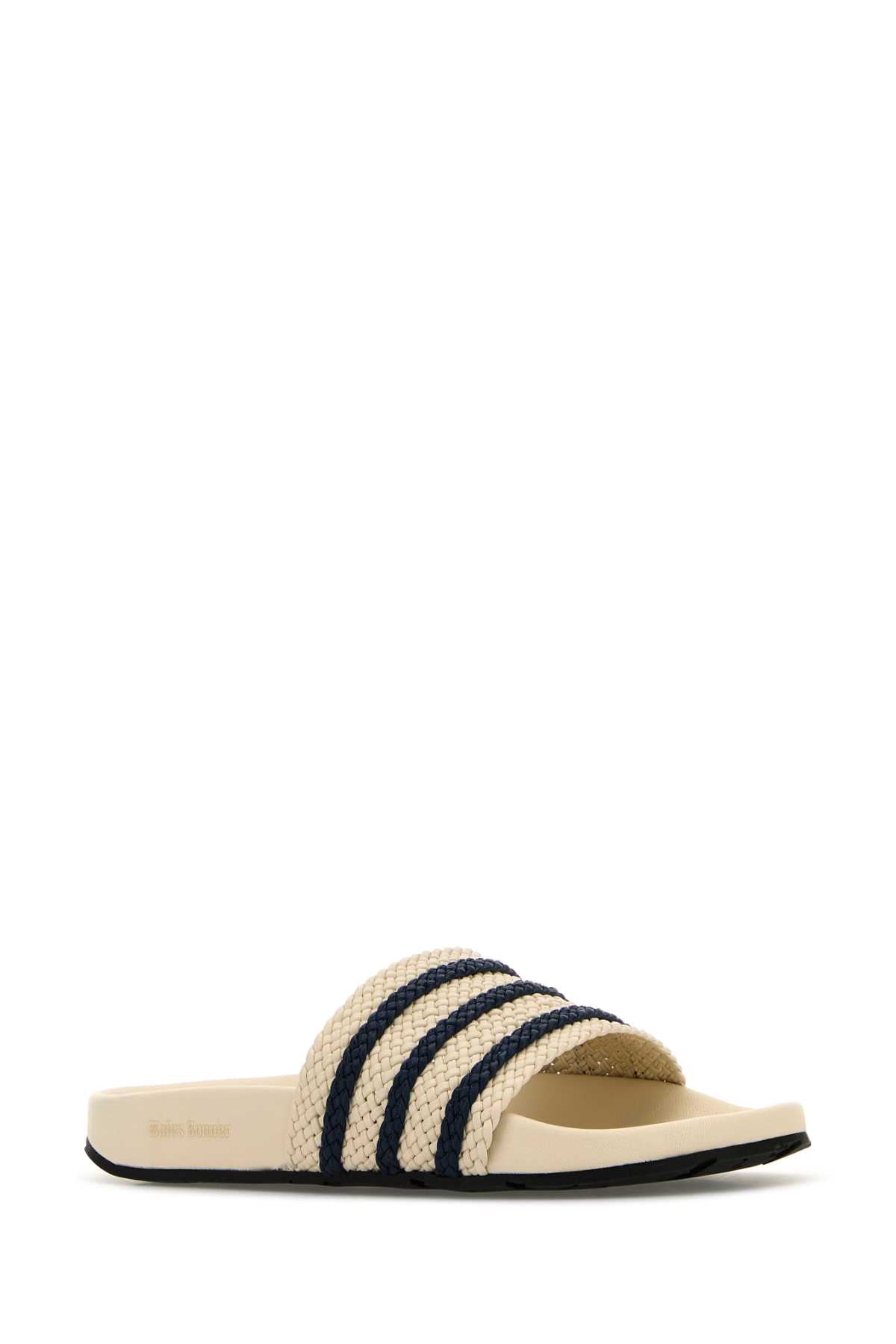 ADIDAS X WALES BONNER Ivory Leather Adilette Slippers for Men