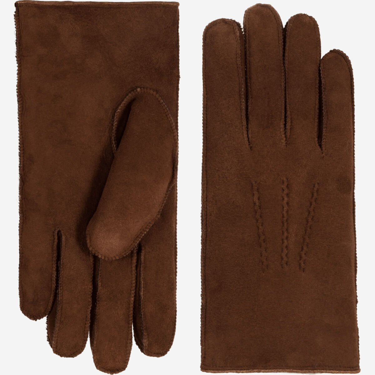 Jack (brown) – Suede leather gloves with luxurious sheep fur lining — photo 1 of 8