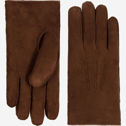 Jack (brown) – Suede leather gloves with luxurious sheep fur lining — photo 1 of 8