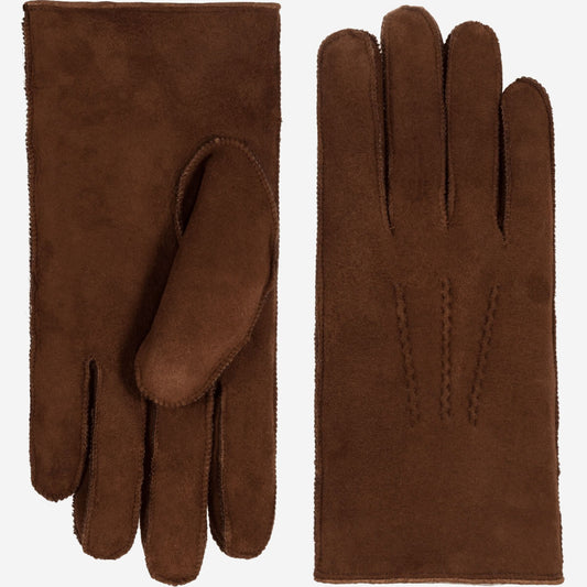 Jack (brown) – Suede leather gloves with luxurious sheep fur lining — photo 1 of 8