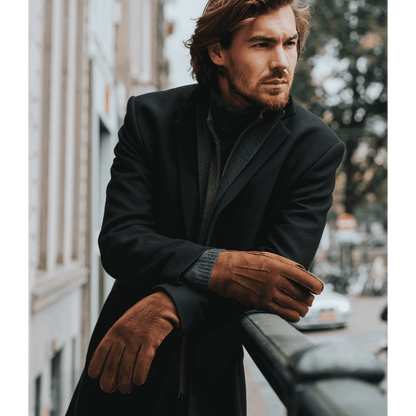 Jack (brown) – Suede leather gloves with luxurious sheep fur lining — photo 4 of 8