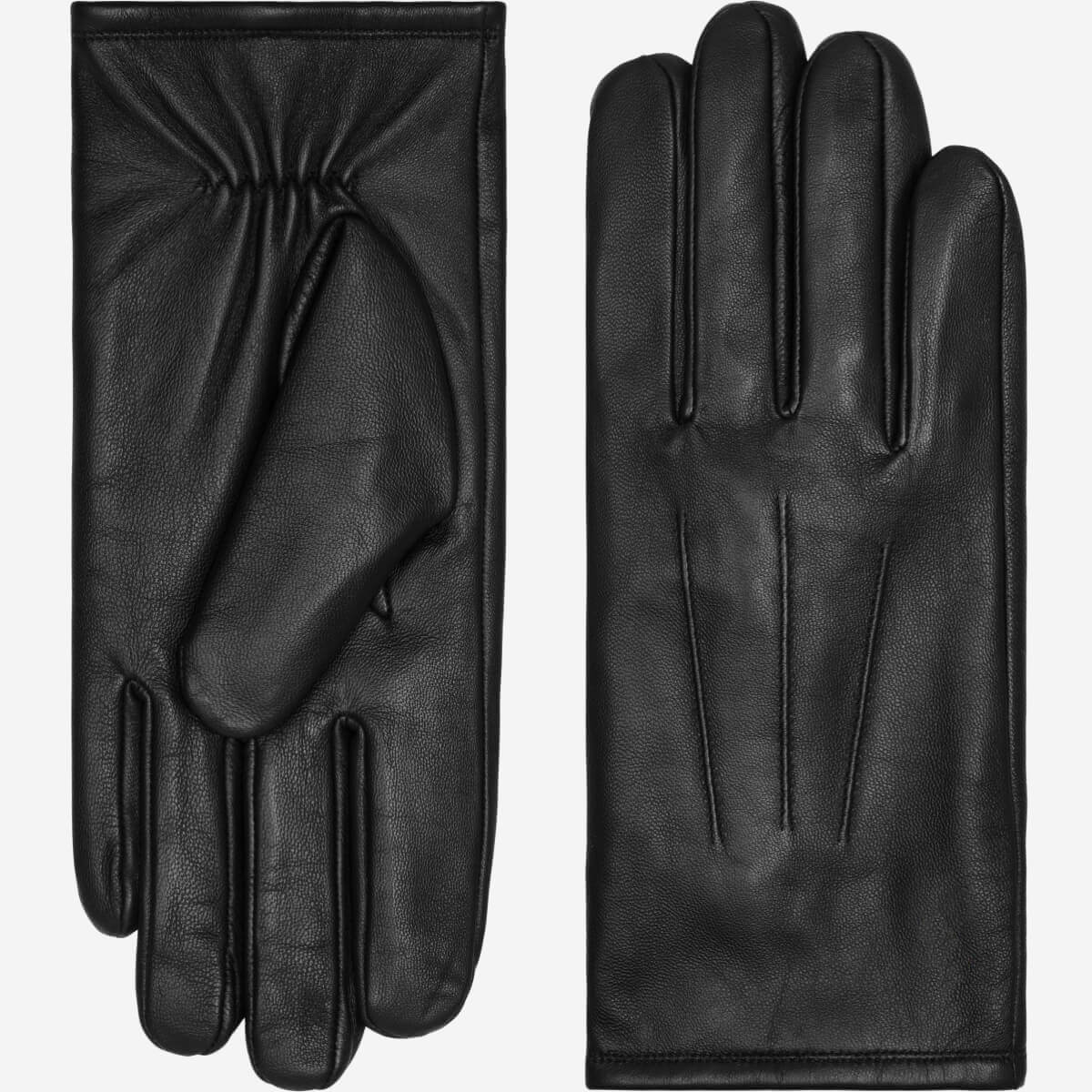 Julian (black) - Classic sheepskin leather gloves with warm fleece lining and touchscreen feature — photo 1 of 10