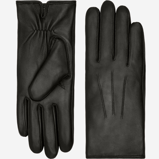 Julietta (black) - Lambskin leather gloves with plush rabbit fur lining and touchscreen feature — photo 1 of 10