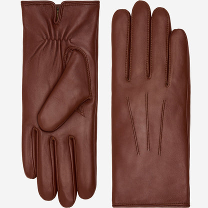 Julietta (brown) - Lambskin leather gloves with plush rabbit fur lining and touchscreen feature — photo 1 of 10