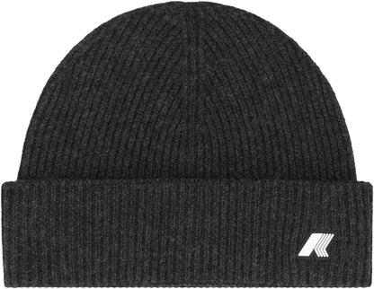 K-WAY Wool Knit Beanie with Turned-Up Brim - Men's-6