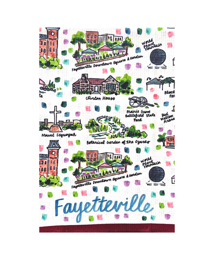 Fayetteville, AR Double-Sided Tea Towel