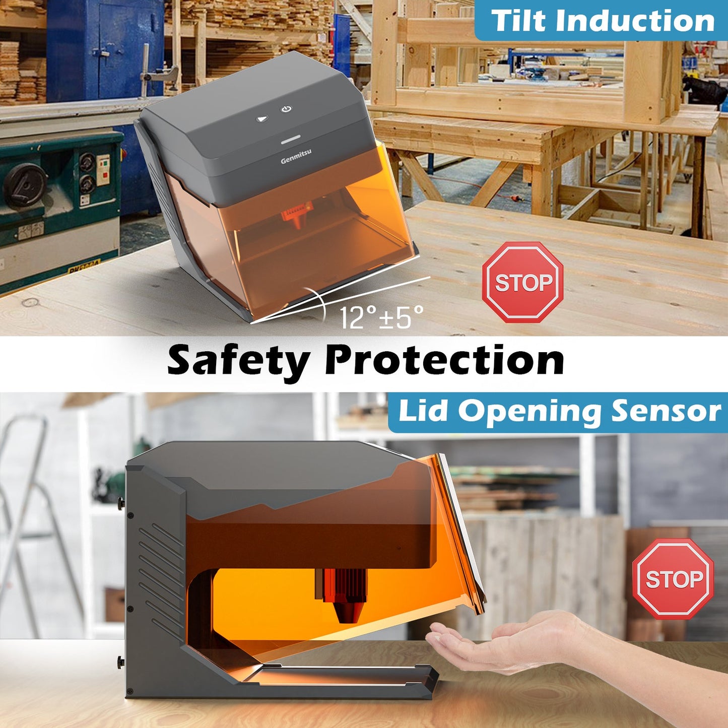 Kiosk Laser Engraver Machine, Compact, Open-to-use, 2.5W/5W/10W, Home Laser Cutter with Acrylic Enclosure — photo 5 of 10