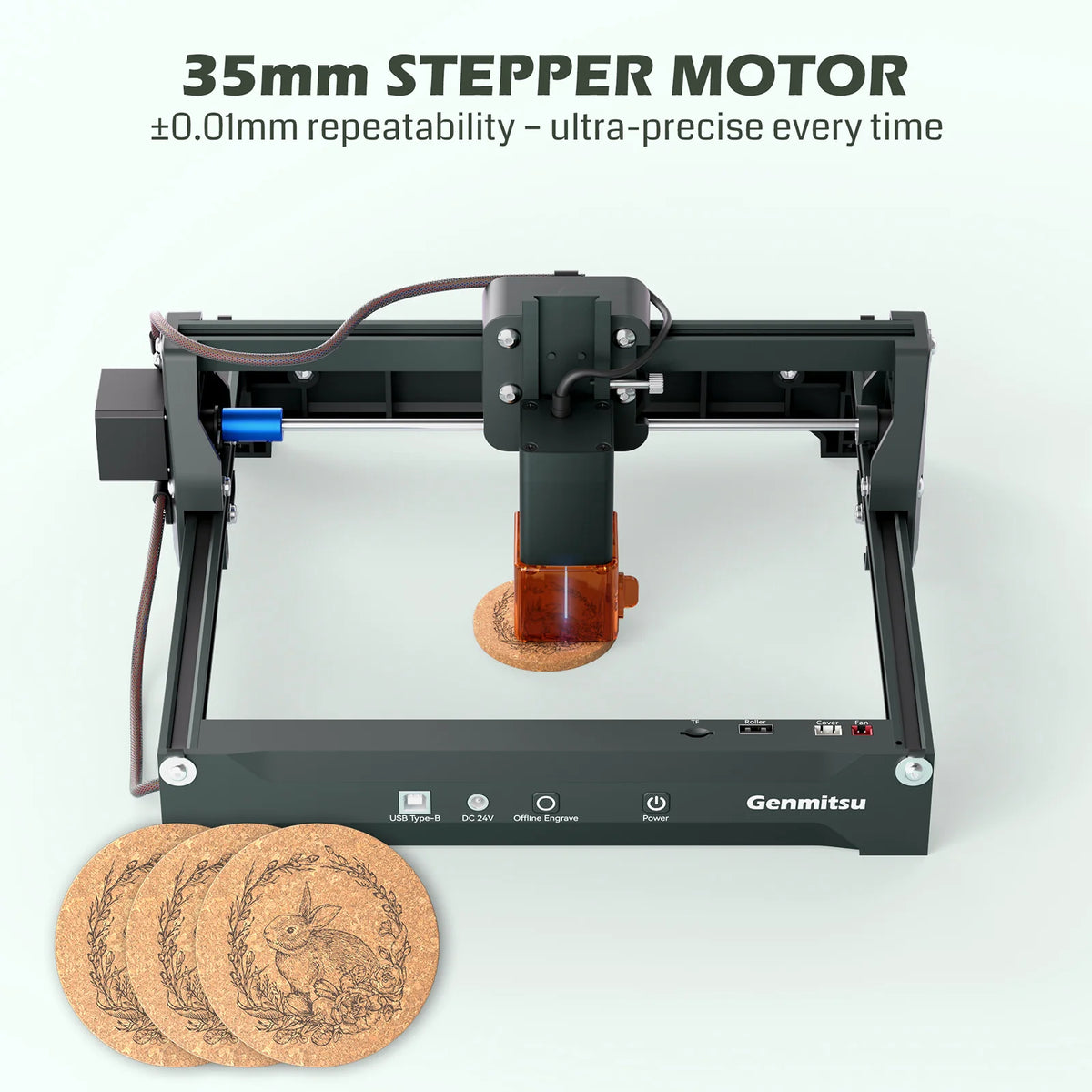 Kortek Laser Engraver Machine, 2.5W/5W/10W, ±0.01mm High Precision, IR Laser Compatible, Portable CNC Laser Cutter — photo 5 of 9