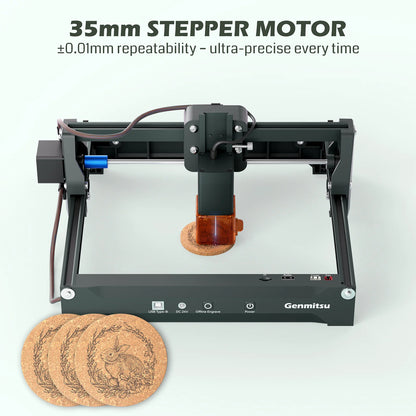 Kortek Laser Engraver Machine, 2.5W/5W/10W, ±0.01mm High Precision, IR Laser Compatible, Portable CNC Laser Cutter — photo 5 of 9