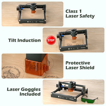 Kortek Laser Engraver Machine, 2.5W/5W/10W, ±0.01mm High Precision, IR Laser Compatible, Portable CNC Laser Cutter — photo 7 of 9