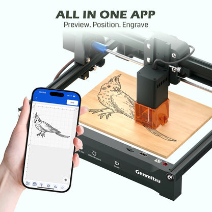 Kortek Laser Engraver Machine, 2.5W/5W/10W, ±0.01mm High Precision, IR Laser Compatible, Portable CNC Laser Cutter — photo 9 of 9