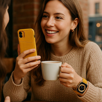 Apple Watch Yellow Leather Strap - Boston